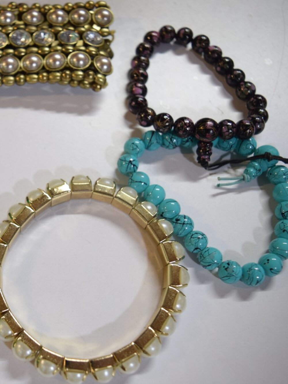 Lot of Stretchy Beaded Bracelets + Extra Beads
